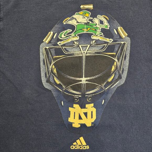 Notre Dame Fighting Irish Adidas Hockey T-shirt Crew Neck Rare Unisex Size M - Picture 2 of 8